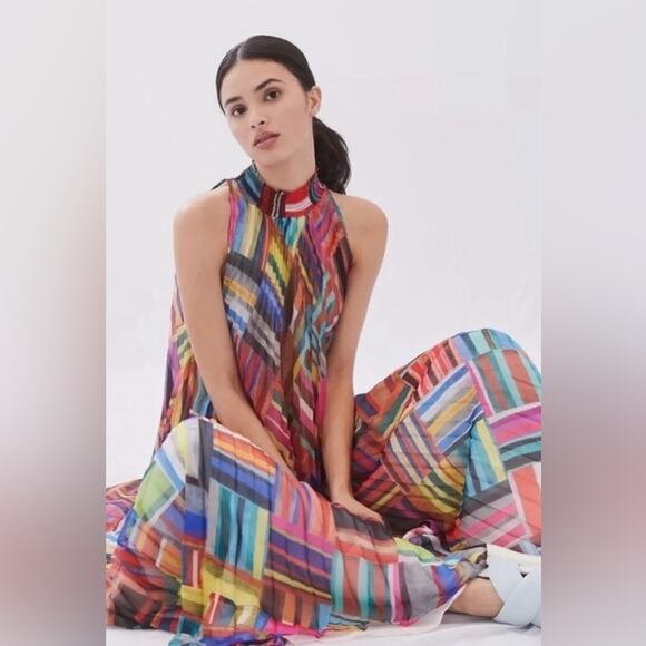 Ranna Gill (Anthropologie) Geo Halter Maxi Dress- M - Picture 8 of 10